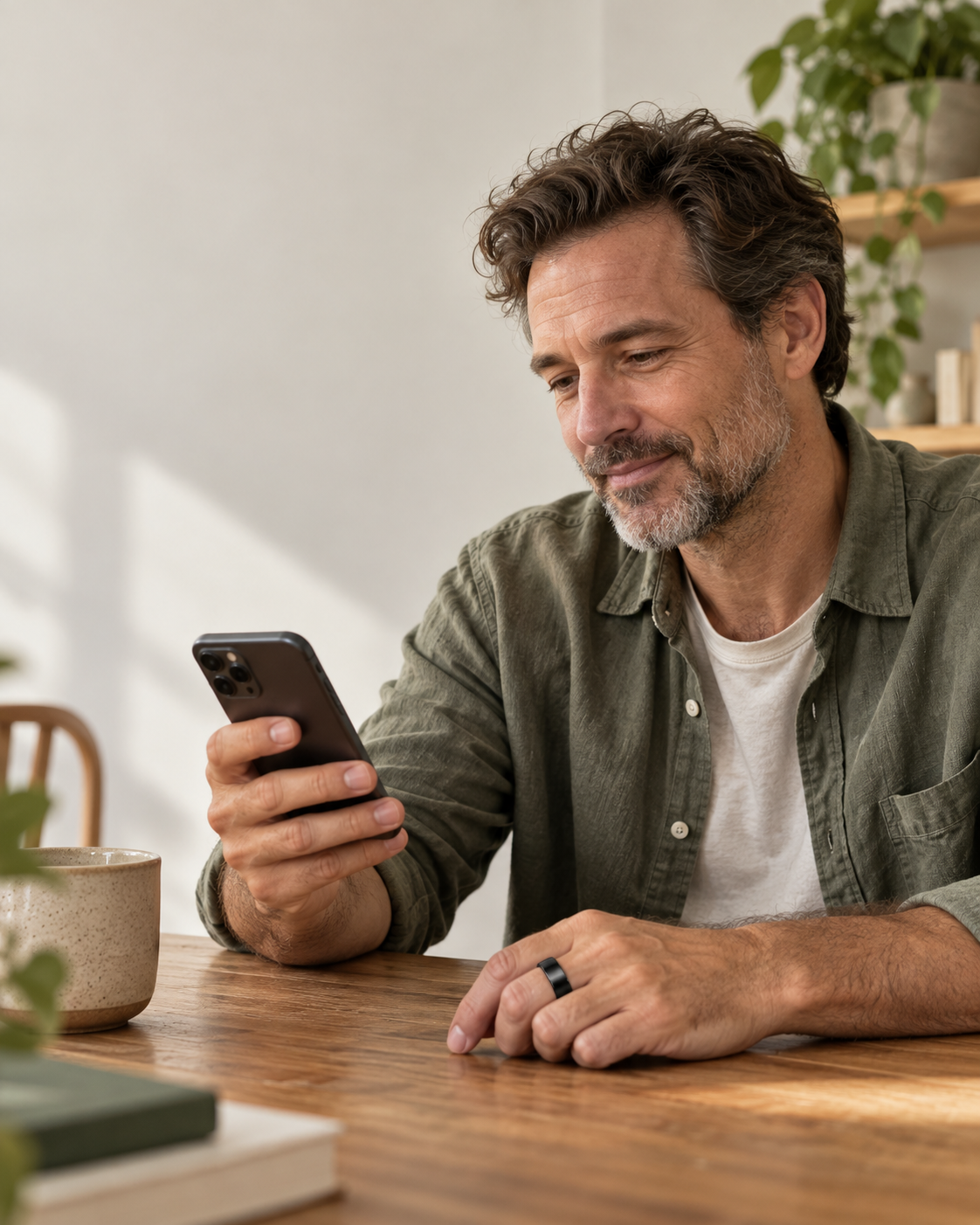 Person reviewing everyday heart and HRV trends