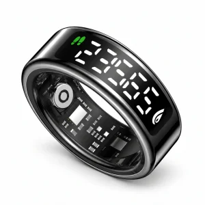 Gen 6 Pro Gloss Black Smart Ring — three-quarter product view
